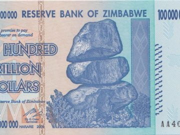 zimbabwe: one hundred trillion dollars