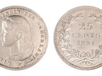 Nederlands kwartje 25 cents 1891